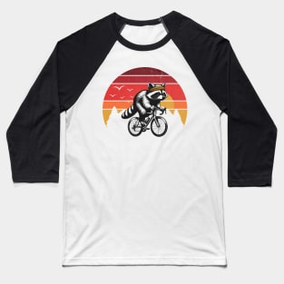 Cycling Raccoon Baseball T-Shirt